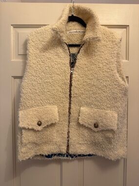 Alix Of Bohemia Cream Sherpa Zip-Front Vest